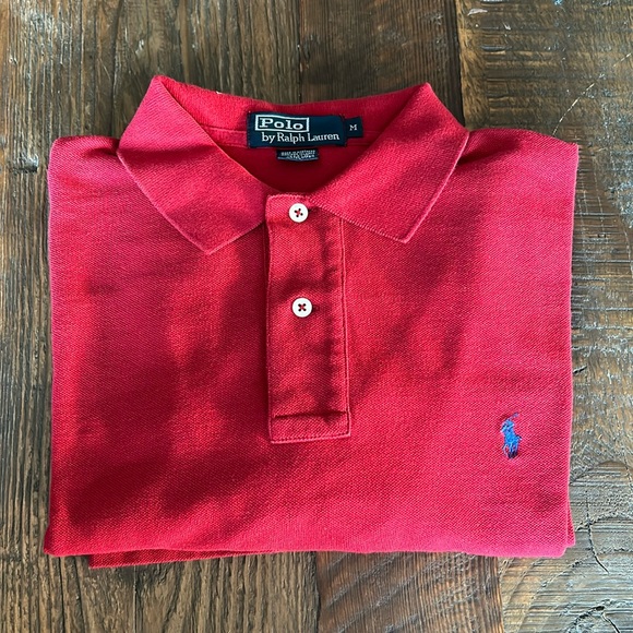 Polo by Ralph Lauren Mens Long Sleeve Shirt Red Sz. M - Picture 2 of 6